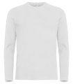 Heren T-shirt lange Mouw Clique Premium Wit